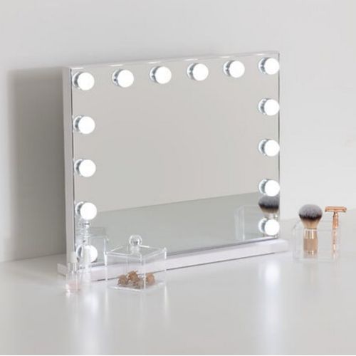 Miroir Avec Éclairage 14 LED Écran Tactile Coloris Blanc