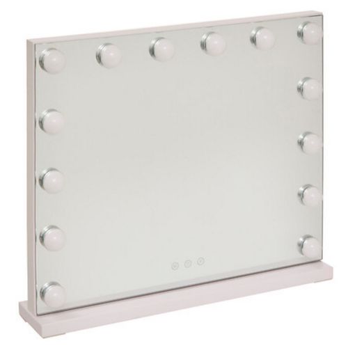 Miroir Avec Éclairage 14 LED Écran Tactile Coloris Blanc