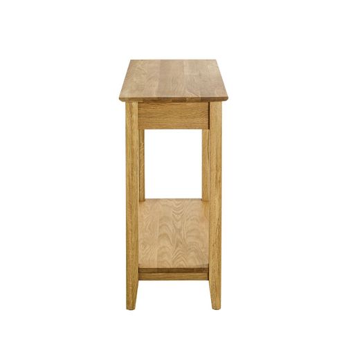 Console Table D'appoint 1 Tiroir En Bois Massif Huilé Coloris Chêne - L. 75 X H. 75 X P. 35 Cm