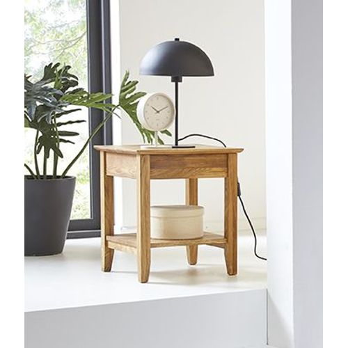 Bout de canapé En Bois Massif Huilé Coloris Chêne - Longueur 45 X Hauteur 52 X Profondeur 45 Cm