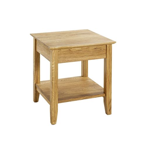 Bout de canapé En Bois Massif Huilé Coloris Chêne - Longueur 45 X Hauteur 52 X Profondeur 45 Cm