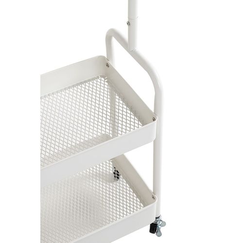 Portant à Vêtements Sur 4 Roulettes, En Tube D'acier Blanc - L. 85 X H. 155 X P. 31 Cm