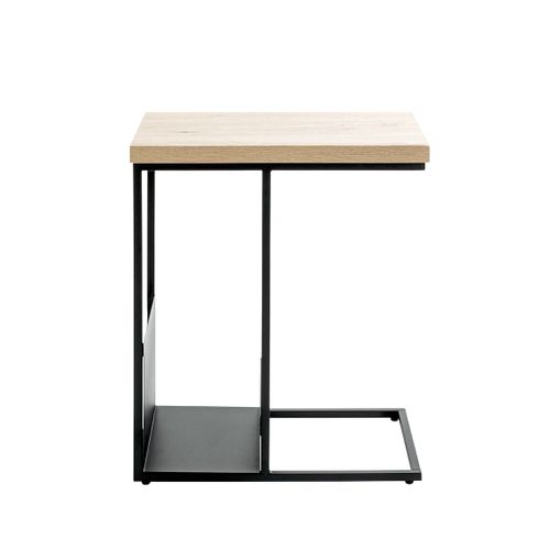Table D'appoint Avec Porte-revue Integré Coloris Chêne / Noir - L. 50 X P. 30 X H. 60 Cm