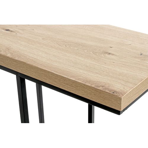 Table D'appoint Avec Porte-revue Integré Coloris Chêne / Noir - L. 50 X P. 30 X H. 60 Cm