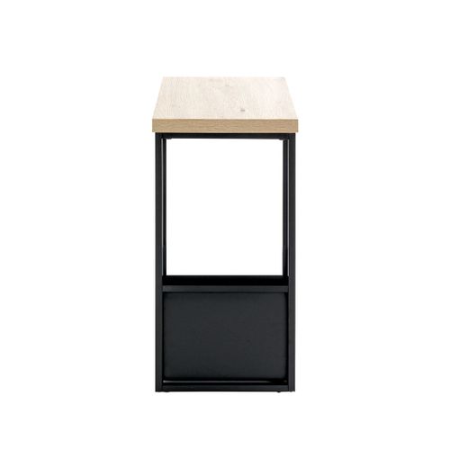 Table D'appoint Avec Porte-revue Integré Coloris Chêne / Noir - L. 50 X P. 30 X H. 60 Cm