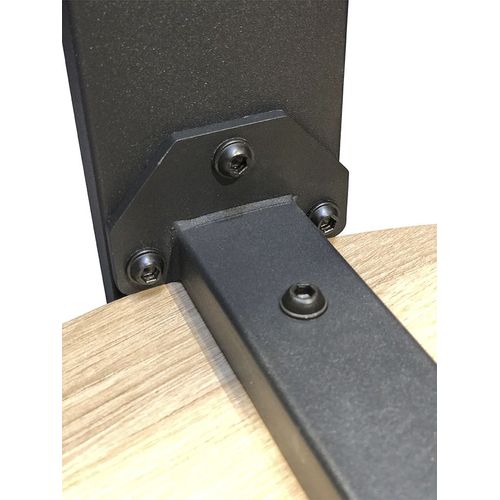 Table Basse Ronde Coloris Chêne Et Métal Noir - Diamètre 75 X Hauteur 42 Cm