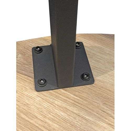 Table Ronde Table Basse Coloris Chêne Et Métal Noir - Diamètre 50 X Hauteur 46 Cm
