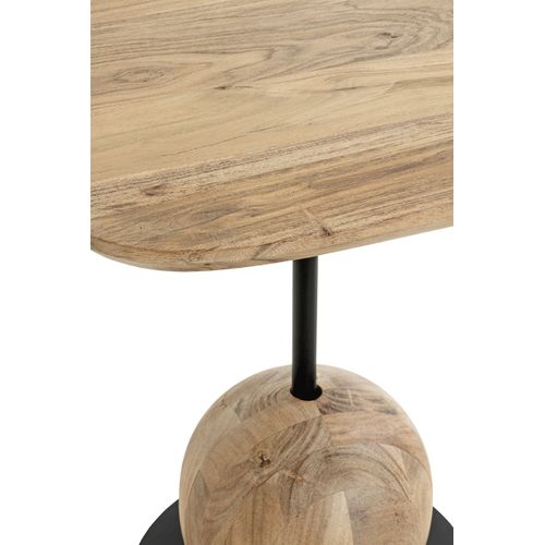 Bout de canapé Carré Coloris Chêne Naturel Pied En Métal Noir - L. 45 X P. 45 X H. 50 Cm