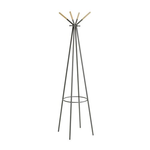 Porte-manteau En Métal Gris Avec 8 Crochets - Diamètre 56 X Hauteur 175 Cm