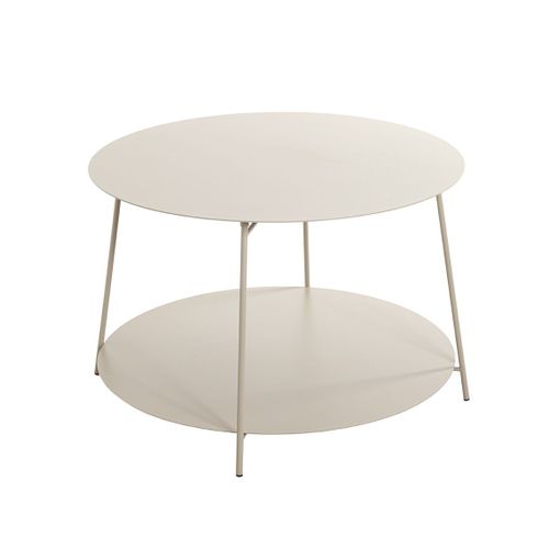 Table Basse Ronde Table D'appoint En Métal Coloris Gris - Diamètre 65 X Hauteur 40 Cm