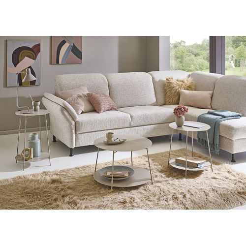 Table Basse Ronde Table D'appoint En Métal Coloris Gris - Diamètre 65 X Hauteur 40 Cm