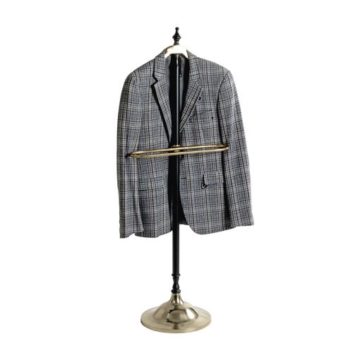 Valet De Nuit Avec Cintre Integré Coloris Noir/or - Longueur 45 X Hauteur 130 X Profondeur 32 Cm