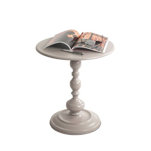 Table Basse Ronde Table D'appoint En Métal Coloris Gris Cachemire - Diamètre 42 X Hauteur 46 Cm
