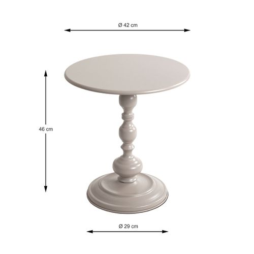 Table Basse Ronde Table D'appoint En Métal Coloris Gris Cachemire - Diamètre 42 X Hauteur 46 Cm