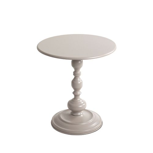 Table Basse Ronde Table D'appoint En Métal Coloris Gris Cachemire - Diamètre 42 X Hauteur 46 Cm