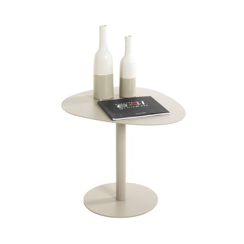 Table D'appoint De Salon En Métal Coloris Gris - L. 51 X P. 41 X H. 42 Cm