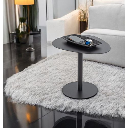Table D'appoint Table Basse De Salon En Métal Coloris Noir - L. 51 X P. 41 X H. 42 Cm