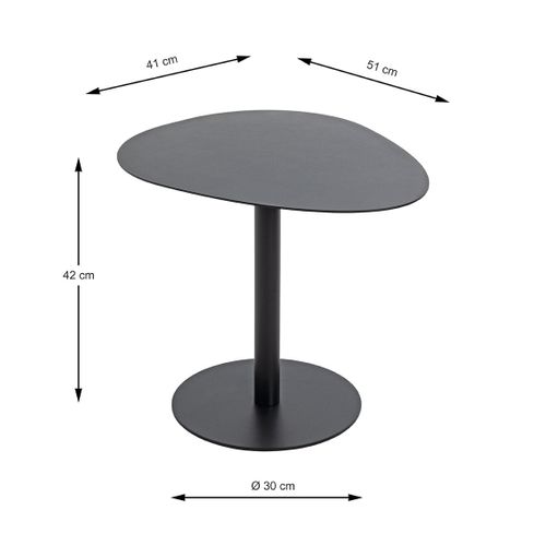Table D'appoint Table Basse De Salon En Métal Coloris Noir - L. 51 X P. 41 X H. 42 Cm