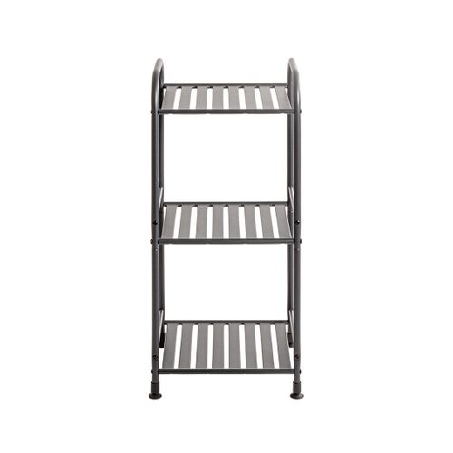 Etagère De 3 Niveaux Meuble De Rangement En Métal Gris Anthracite - L. 33 X H. 78 X P. 28 Cm