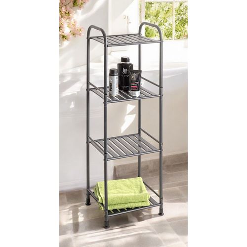 Etagère De 4 Niveaux Meuble De Rangement En Métal Gris Anthracite - L. 33 X H. 108 X P. 28 Cm