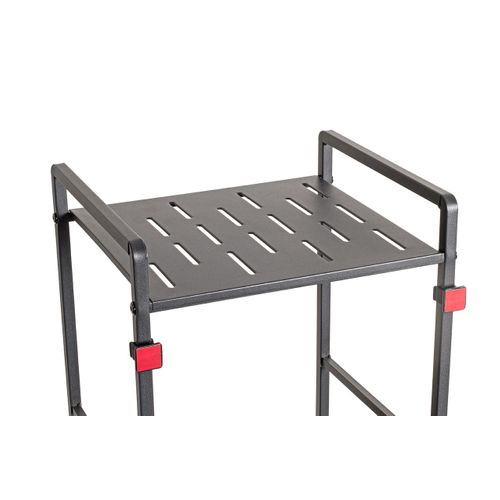 Etagère De 4 Niveaux Meuble De Rangement En Métal Gris Anthracite - L. 33 X H. 106 X P. 28 Cm