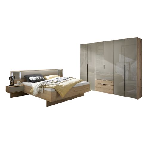 Chambre à Coucher (armoire + Lit Adulte 180x200 Cm + 2 Chevets)