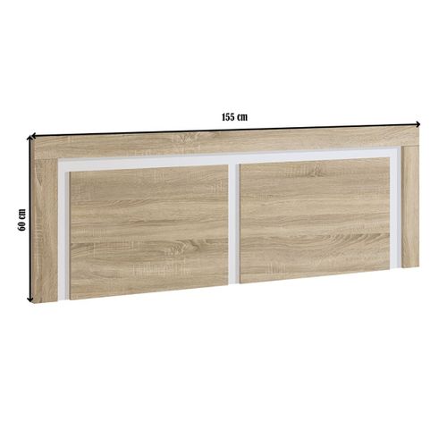 Tête De Lit Coloris Chêne/blanc - Longueur 155 Cm X Hauteur 60 X Profondeur 3 Cm