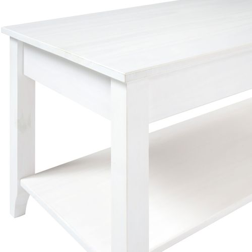 Table Basse Table Salon Avec Pieds Coloris Blanc - Longueur 90 X Hauteur 45 X Profondeur 45 Cm