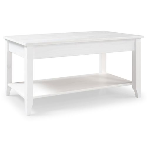 Table Basse Table Salon Avec Pieds Coloris Blanc - Longueur 90 X Hauteur 45 X Profondeur 45 Cm