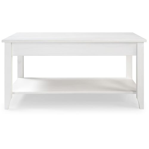 Table Basse Table Salon Avec Pieds Coloris Blanc - Longueur 90 X Hauteur 45 X Profondeur 45 Cm