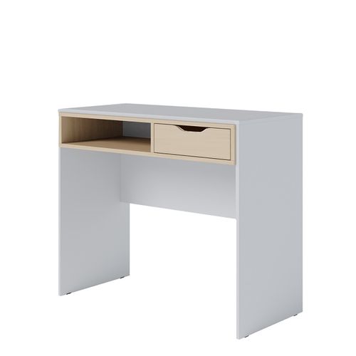 Bureau Coloris Blanc Avec Un Tiroir Couleur Cambrien ,table D'étude Avec Rangement