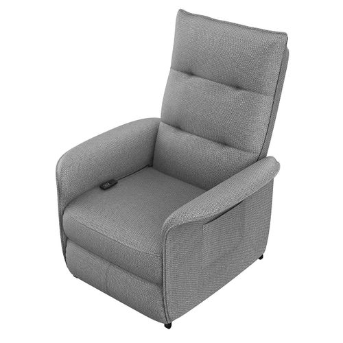 Fauteuil De Relaxation Inclinable Électrique Avec Télécommande Revêtu De Tissu Gris