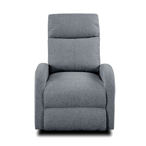 Fauteuil De Relaxation Inclinable Manuel En Tissu Gris - Hauteur 95 X Longueur 95 X 97 Cm