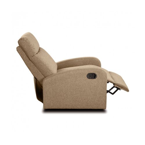 Fauteuil De Relaxation Inclinable Manuel En Tissu Marron - Hauteur 95 X Longueur 95 X 97 Cm