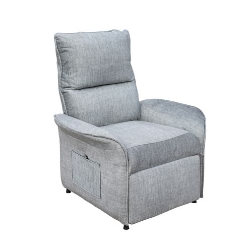 Fauteuil De Relaxation Inclinable Électrique Couleur Gris Clair - L. 80 X H. 102 X P. 71 Cm