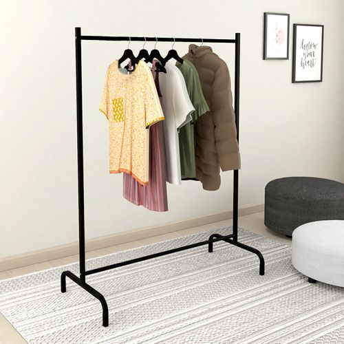 Portant à Vêtements à Roulettes Structure En Métal Noir - Longueur 104x Hauteur 135 X Largeur 48 Cm