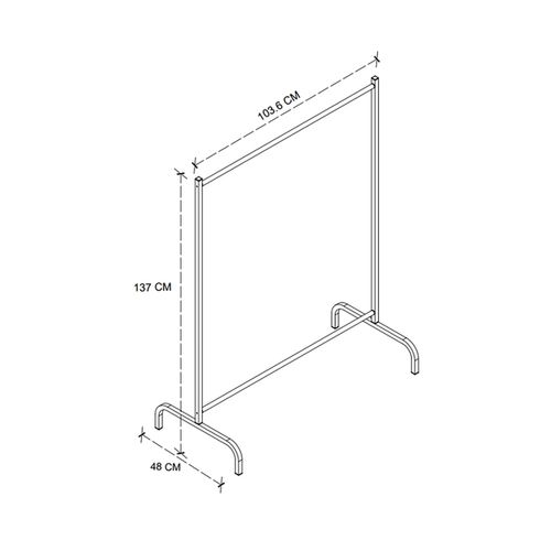 Portant à Vêtements à Roulettes Structure En Métal Noir - Longueur 104x Hauteur 135 X Largeur 48 Cm
