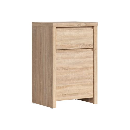 Commode Meuble De Rangement Avec 1 Porte Et 1 Tiroir, Coloris Chêne Sonoma