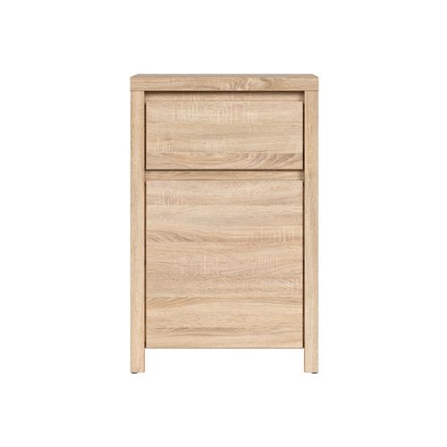 Commode Meuble De Rangement Avec 1 Porte Et 1 Tiroir, Coloris Chêne Sonoma