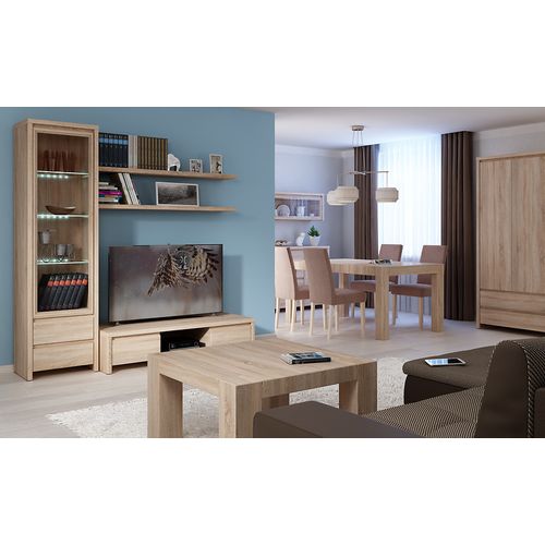 Bibliothèque Armoire Placard à 2 Portes Et 2 Tiroirs, Coloris Chêne Sonoma