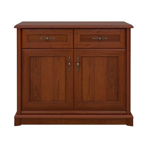 Commode Buffet Meuble De Rangement à 2 Portes Et 2 Tiroirs, Couleur Châtaigne