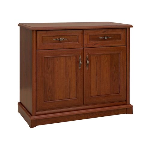 Commode Buffet Meuble De Rangement à 2 Portes Et 2 Tiroirs, Couleur Châtaigne
