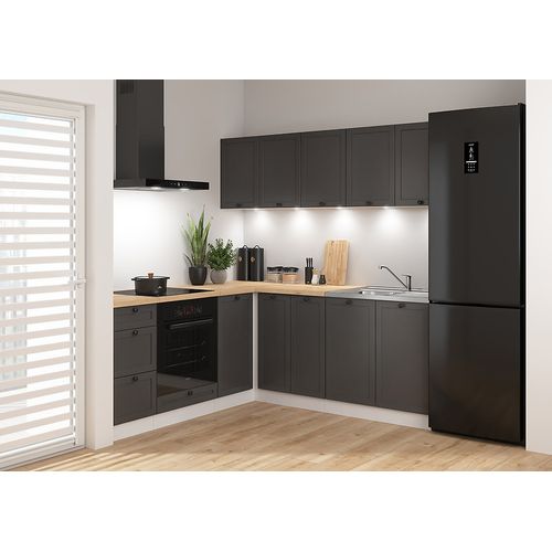 Cuisine D'angle Complète 200x200 Cm, Meubles De Cuisine Modulables, Plan De Travail Chêne Inclus