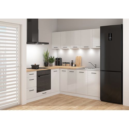 Cuisine D'angle Complète 200x200 Cm, Meubles De Cuisine Modulables, Plan De Travail Chêne Inclus