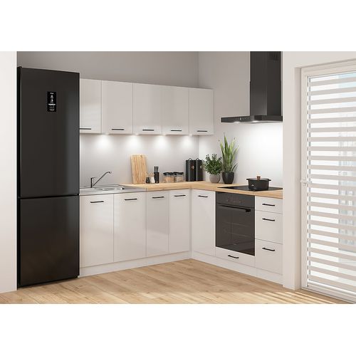 Cuisine D'angle Complète 200x200 Cm, Meubles De Cuisine Modulables, Plan De Travail Chêne Inclus