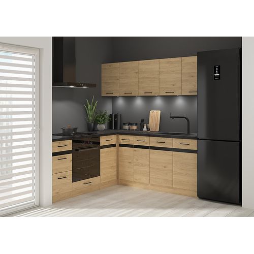 Cuisine D'angle Complète 200x200 Cm, Meubles De Cuisine Modulables, Plan De Travail Non Inclus