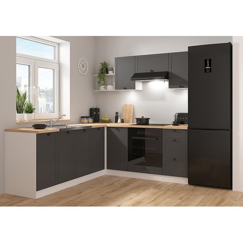 Cuisine D'angle Complète 200x220 Cm, Meubles De Cuisine Modulables, Plan De Travail Non Inclus