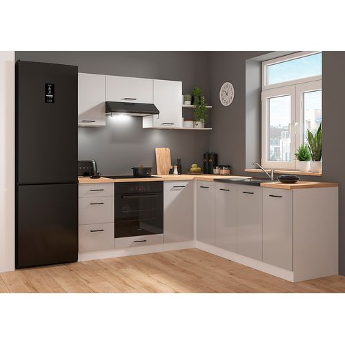 Cuisine D'angle Complète 200x220 Cm, Meubles De Cuisine Modulables, Plan De Travail Non Inclus