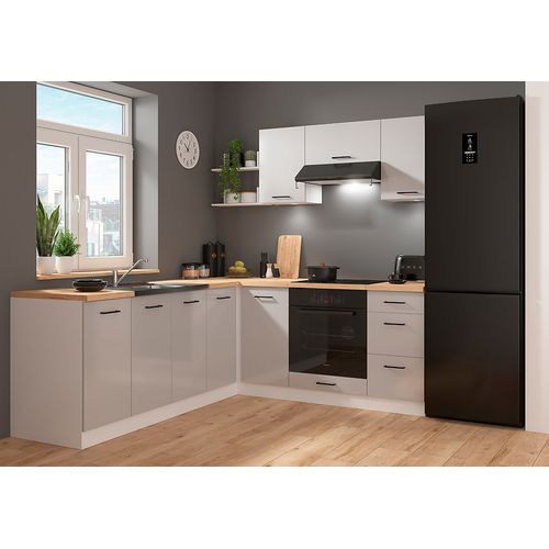 Cuisine D'angle Complète 200x220 Cm, Meubles De Cuisine Modulables, Plan De Travail Non Inclus