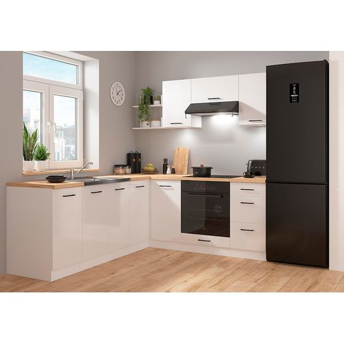 Cuisine D'angle Complète 200x220 Cm, Meubles De Cuisine Modulables, Plan De Travail Non Inclus